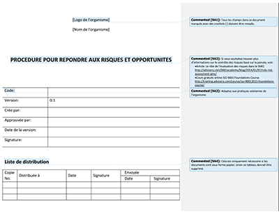 Procédure pour répondre aux risques et opportunités - 9001Academy