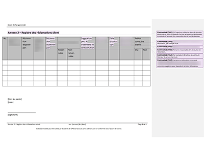 Registre des réclamations clients - 9001Academy