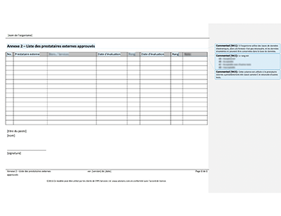 Liste des prestataires externes approuvés - 9001Academy