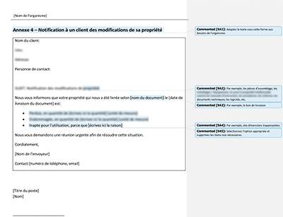 Notification à un client des modifications de sa propriété - 9001Academy