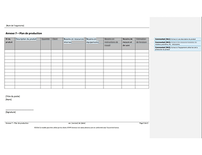 Plan de production - 9001Academy