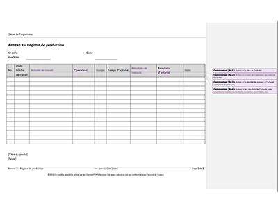 Registre de production - 9001Academy