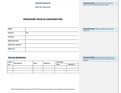 Procédure pour la construction - 9001Academy