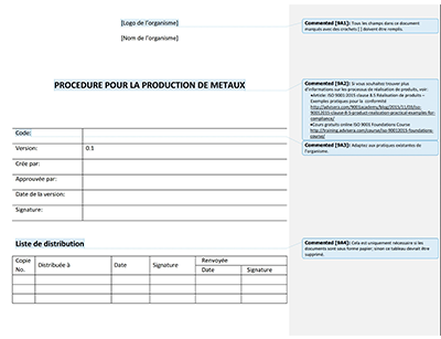 Procédure pour la production de métaux - 9001Academy