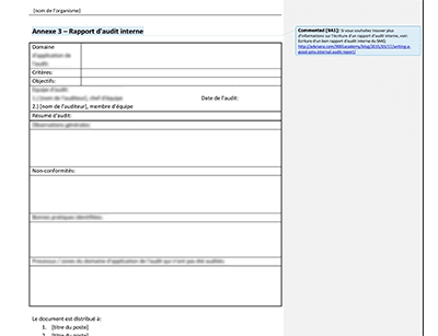 Rapport d'audit interne - 9001Academy