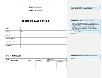 Procédure d'audit interne - 9001Academy