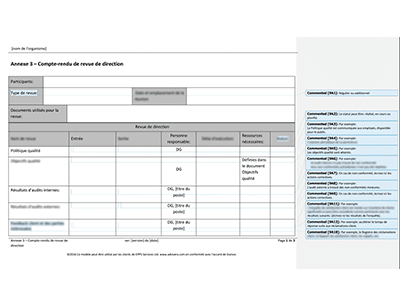 Compte-rendu de revue de direction - 9001Academy