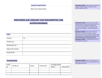 Verfahren zur Lenkung von Dokumenten und Aufzeichnungen - 14001Academy