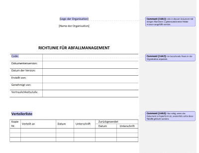 Richtlinie für Abfallmanagement - 14001Academy