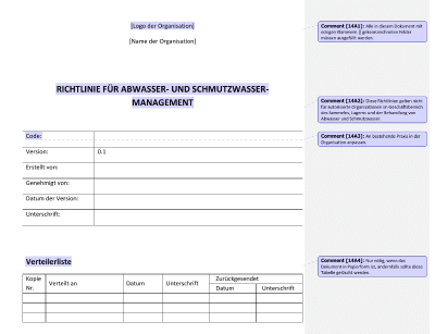 Richtlinie für Abwasser- und Schmutzwasser-Management - 14001Academy