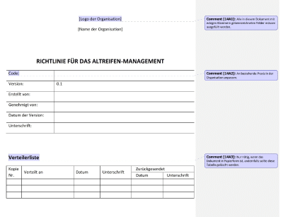 Richtlinie für das Altreifen-Management - 14001Academy