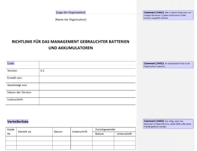 Richtlinie für das Management gebrauchter Batterien und Akkumulatoren - 14001Academy