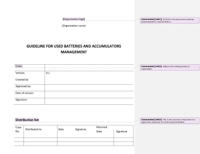 Guideline for Used Batteries and Accumulators Management - 14001Academy