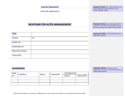 Richtlinie für Altöl-Management - 14001Academy