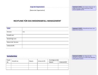 Richtlinie für das Medizinabfall-Management - 14001Academy