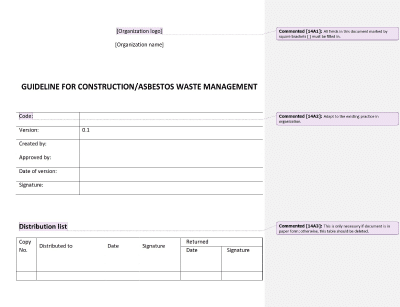 Guideline for Construction/Asbestos Waste Management - 14001Academy