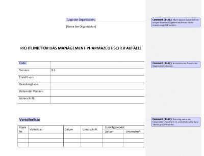 Richtlinie für das Management pharmazeutischer Abfälle - 14001Academy