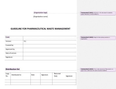 Guideline for Pharmaceutical Waste Management - 14001Academy
