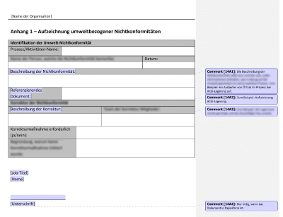 Aufzeichnung umweltbezogener Nichtkonformitäten - 14001Academy