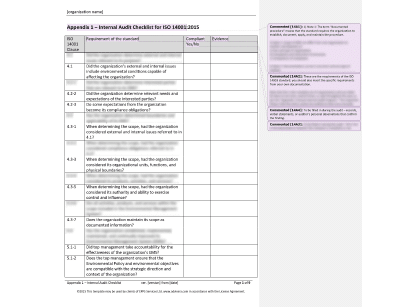 Internal Audit Checklist - 14001Academy