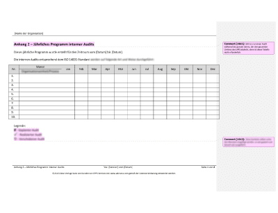 Internes Audit-Programm - 14001Academy