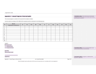 Annual Program of Internal Audits - 14001Academy