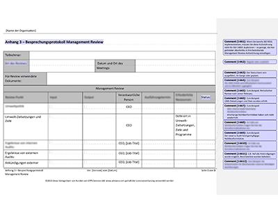Protokoll Managementbewertung - 14001Academy