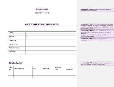 Procedure for Internal Audit - 14001Academy