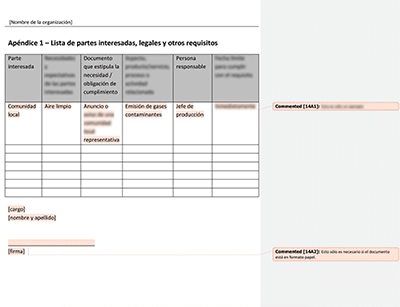 Lista de partes interesadas, legales y otros requisitos - 14001Academy