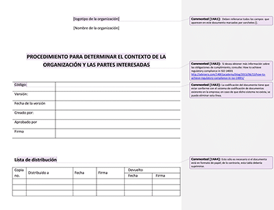 Procedimiento para Determinar el contexto de la organización y las partes interesadas - 14001Academy