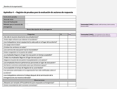 Registro de pruebas para la evaluación de acciones de respuesta - 14001Academy