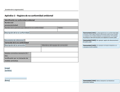 Registro de no conformidad ambiental - 14001Academy