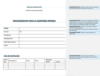 Procedimiento para la Auditoría interna - 14001Academy