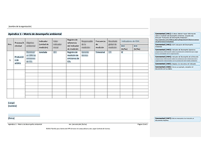 Matriz de desempeño ambiental - 14001Academy