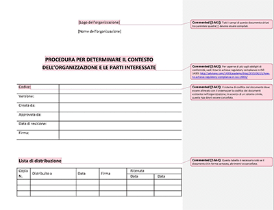 Procedura per Determinare il Contesto dell'Organizzazione e le Parti Interessate - 14001Academy
