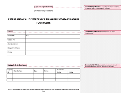 Preparazione alle Emergenze e Piano di Risposta in Caso di Fuoriuscite - 14001Academy