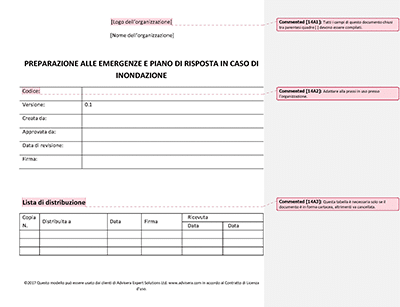 Preparazione alle Emergenze e Piano di Risposta in Caso di Inondazione - 14001Academy