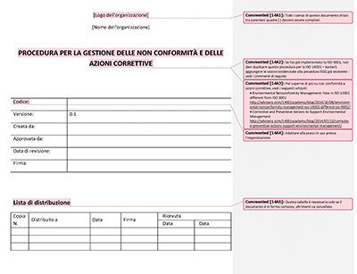 Procedura per la Gestione delle Non Conformità e delle Azioni Correttive - 14001Academy