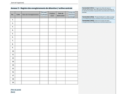 Registre des enregistrements de détention / archive centrale - 14001Academy