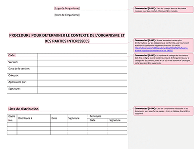 Procédure pour déterminer le contexte de l'organisme et des parties intéressées - 14001Academy