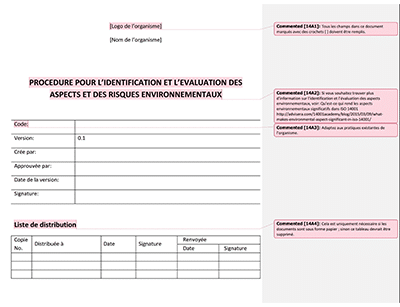 Procédure pour l'identification et l'évaluation des aspects et des risques environnementaux - 14001Academy
