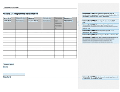 Programme de formation - 14001Academy