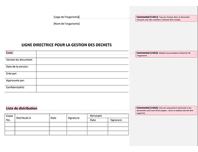 Ligne directrice pour la gestion des déchets - 14001Academy