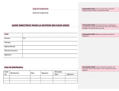 Ligne directrice pour la gestion des eaux usées - 14001Academy