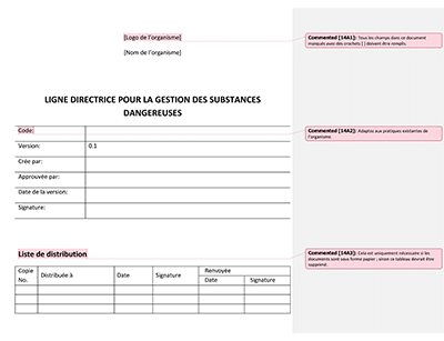 Ligne directrice pour la gestion des substances dangereuses - 14001Academy