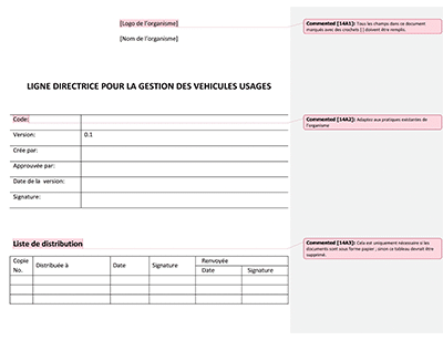Ligne directrice pour la gestion des véhicules usagés - 14001Academy