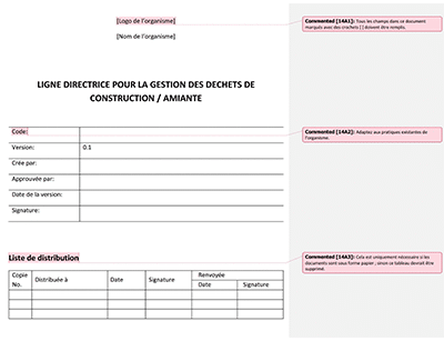 Ligne directrice pour la gestion des déchets de construction / amiante - 14001Academy