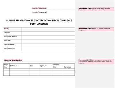 Plan de préparation et d'intervention en cas d'urgence pour l'incendie - 14001Academy