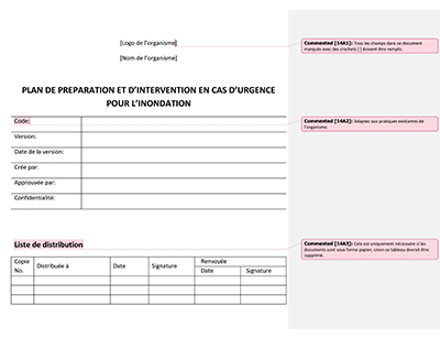 Plan de préparation et d'intervention en cas d'urgence pour l'inondation - 14001Academy