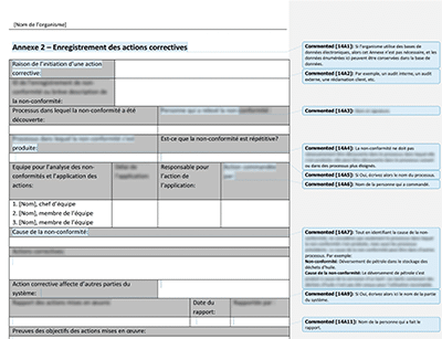 Enregistrement des actions correctives - 14001Academy